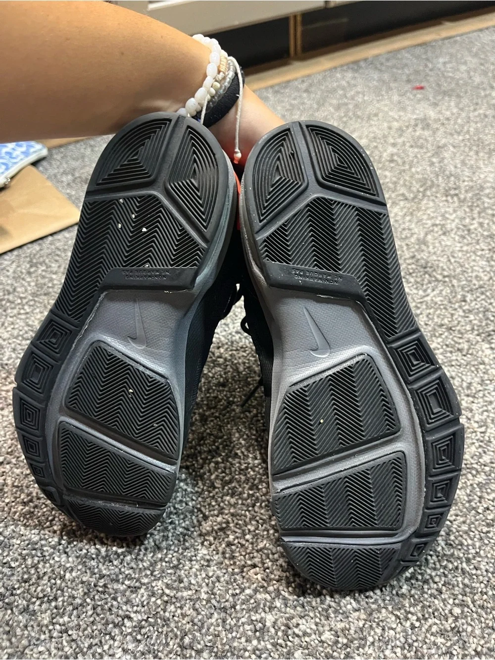 Nike Kids Black and Orange Basketball Shoes